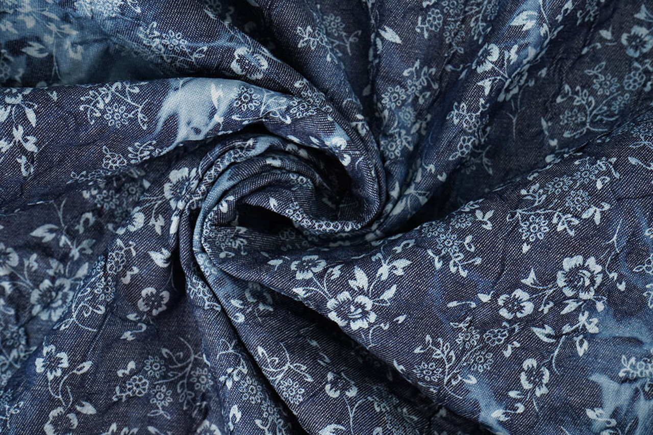 Stampata Effetto Stropicciato Denim Camille Stampata Effetto Stropicciato Denim Camille