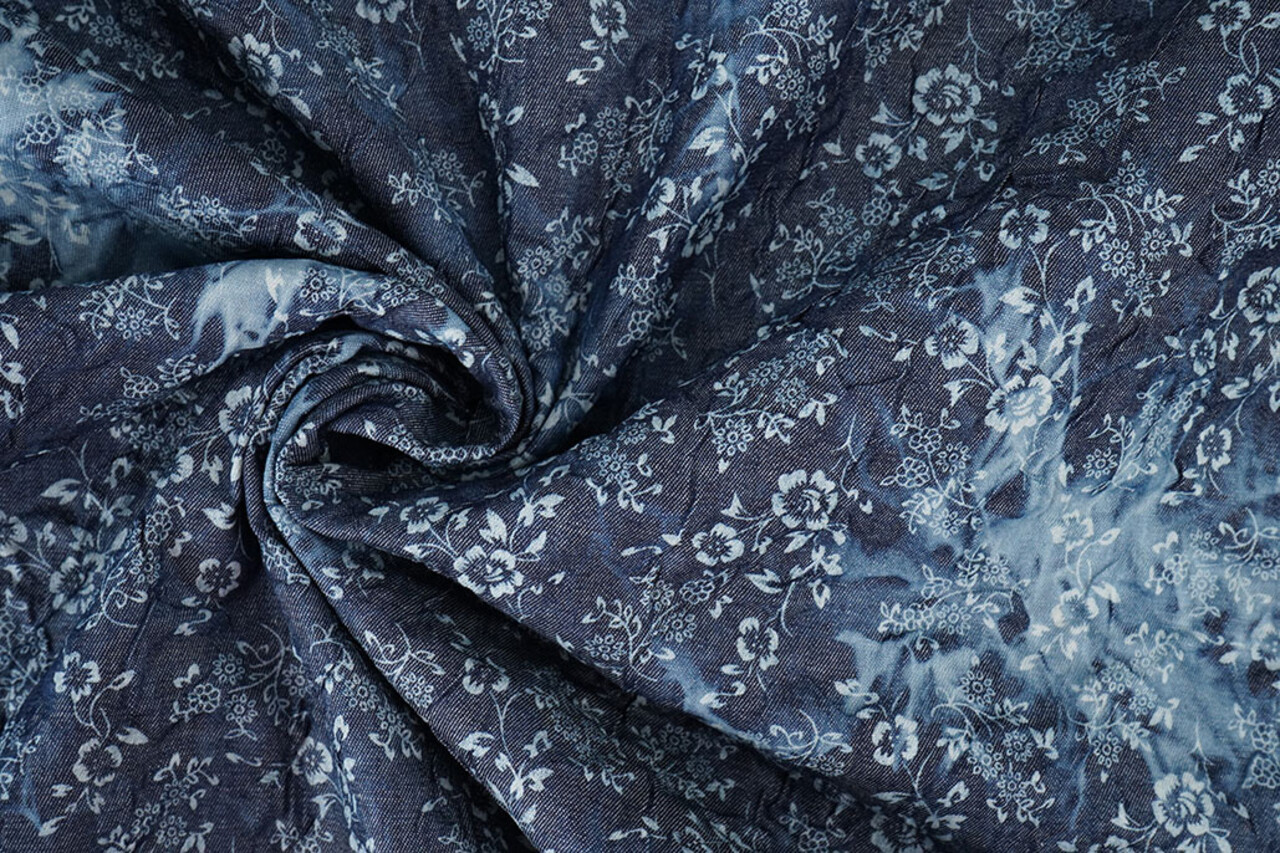 Estampada Arrugado Denim Camille