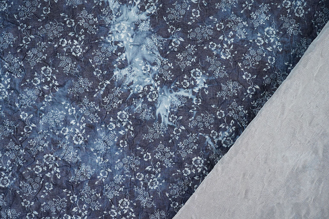 Estampada Arrugado Denim Camille