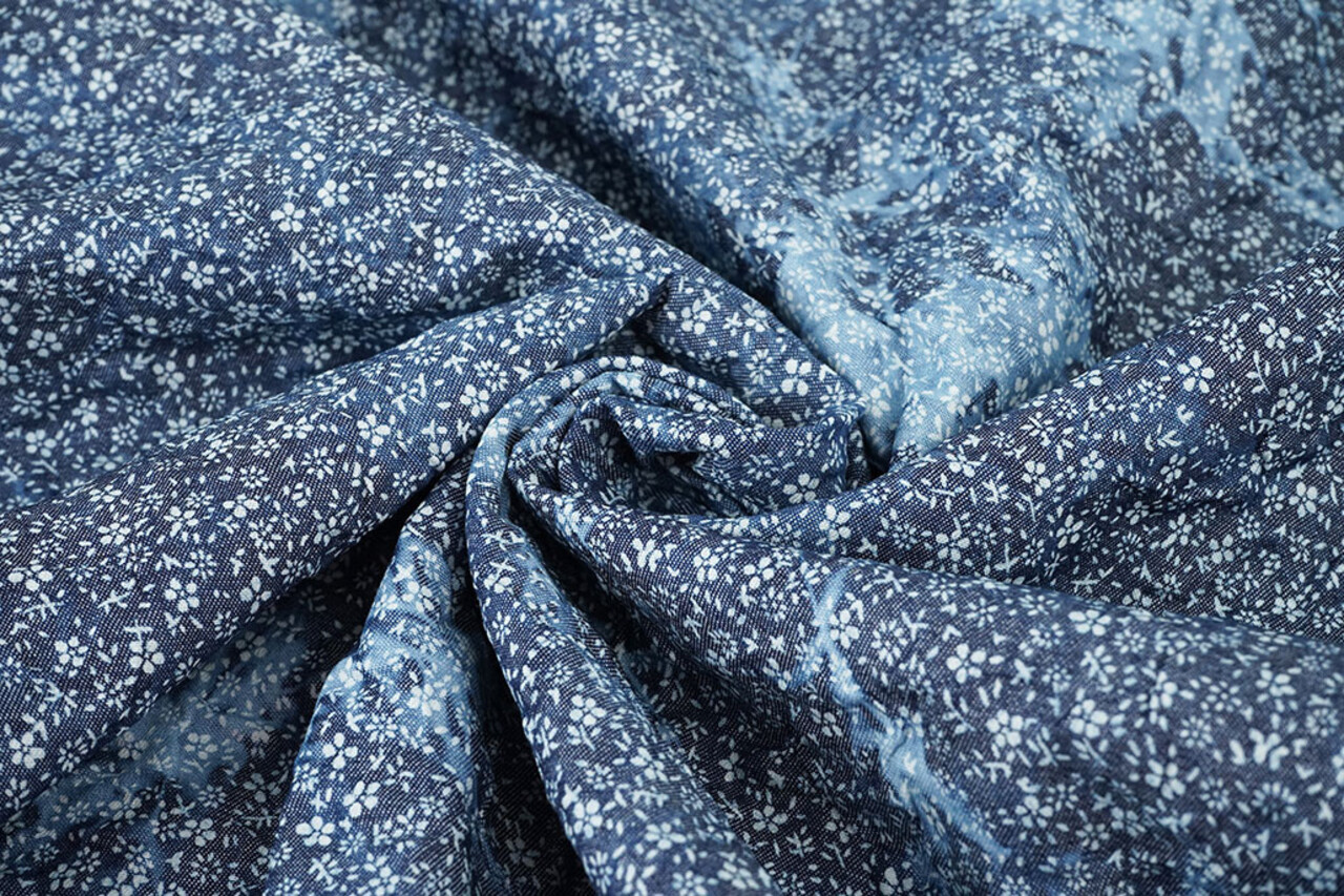 Stampata Effetto Stropicciato Denim Elize