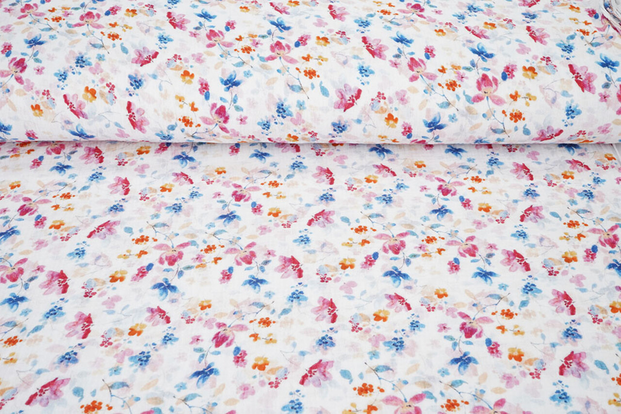 Baumwoll Musselin Blumen Kiki