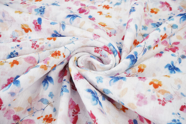 Baumwoll Musselin Blumen Kiki