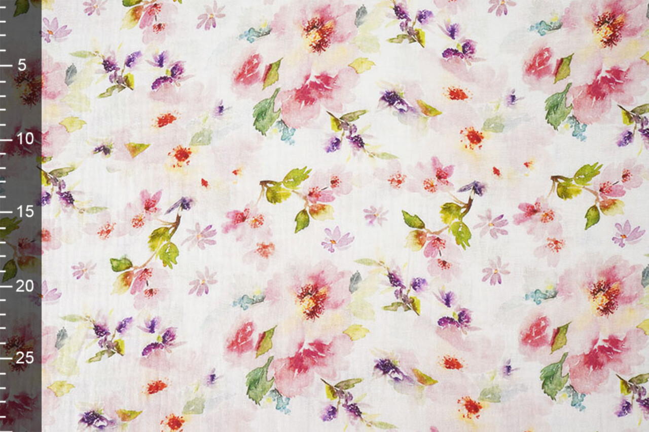 Baumwoll Musselin Blumen Heidi