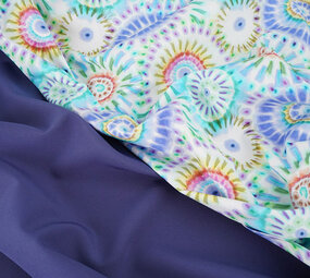 Stretch Coton Bowien Lilas Bleu Stretch Coton Bowien Lilas Bleu