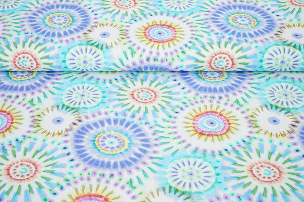 Stretch Katoen Bowien Lila Blauw