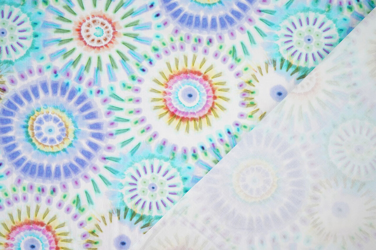 Stretch Katoen Bowien Lila Blauw