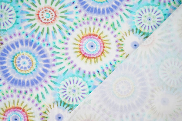 Stretch Katoen Bowien Lila Blauw