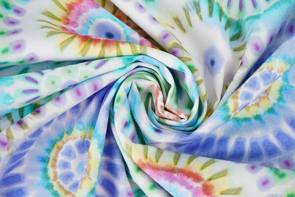 Stretch Katoen Bowien Lila Blauw