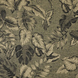Viscose Jacquard Vintage Palm Leaves Army Green