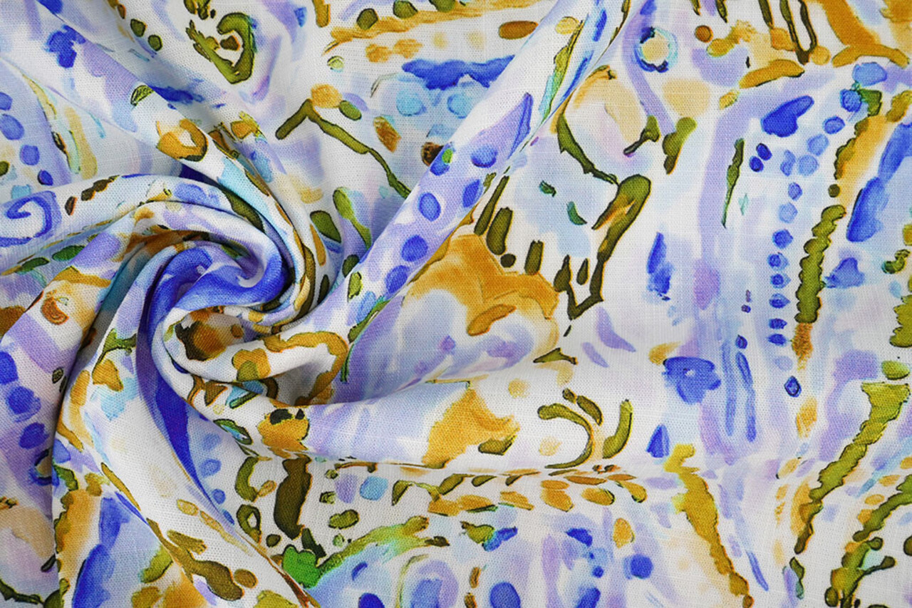 Leinenoptik Viskose Stretch Cilia Multi 1