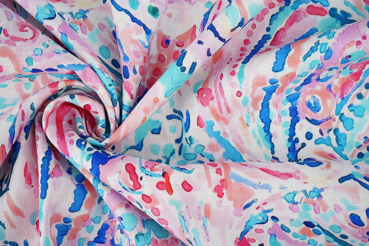 Effetto Lino Viscosa Stretch Cilia Multicolore 3 Effetto Lino Viscosa Stretch Cilia Multicolore 3