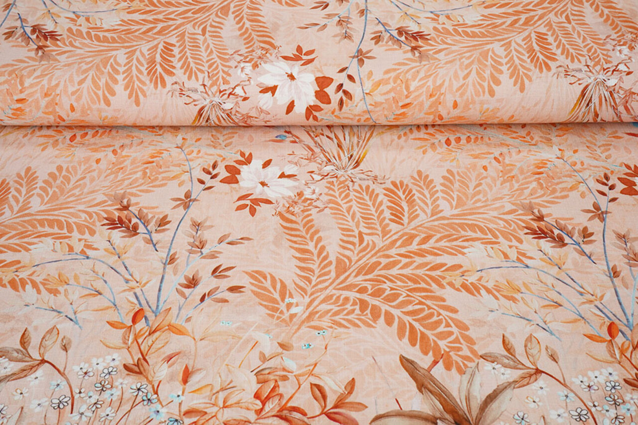Effetto Lino Viscosa Stretch Denise Salmone Effetto Lino Viscosa Stretch Denise Salmone