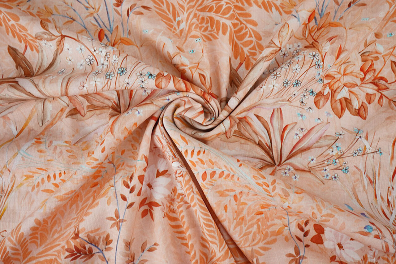 Effetto Lino Viscosa Stretch Denise Salmone Effetto Lino Viscosa Stretch Denise Salmone