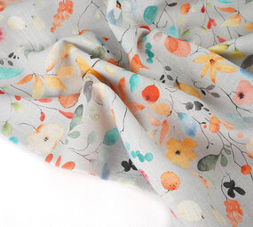 Leinen Baumwolle Blumen und Blättern Carla Leinen Baumwolle Blumen und Blättern Carla