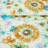 Viscosa Lino Fiori Dionne Verde