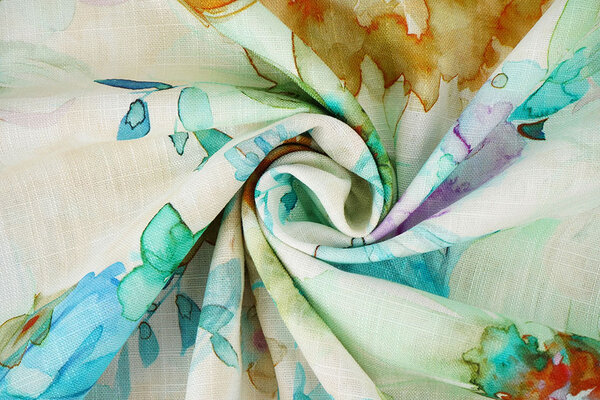 Viscose Linnen Bloemen Dionne Groen