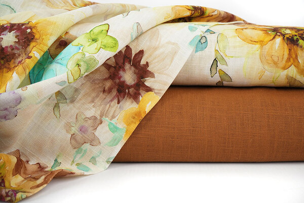 Viscose Linen Flowers Dionne Yellow