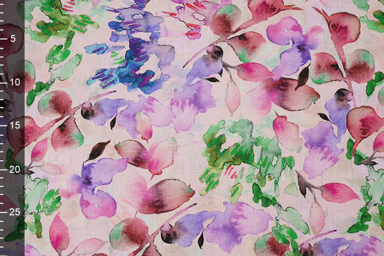 Linen Cotton Babette Pink - Green