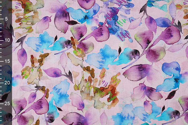 Linen Cotton Babette Purple - Blue