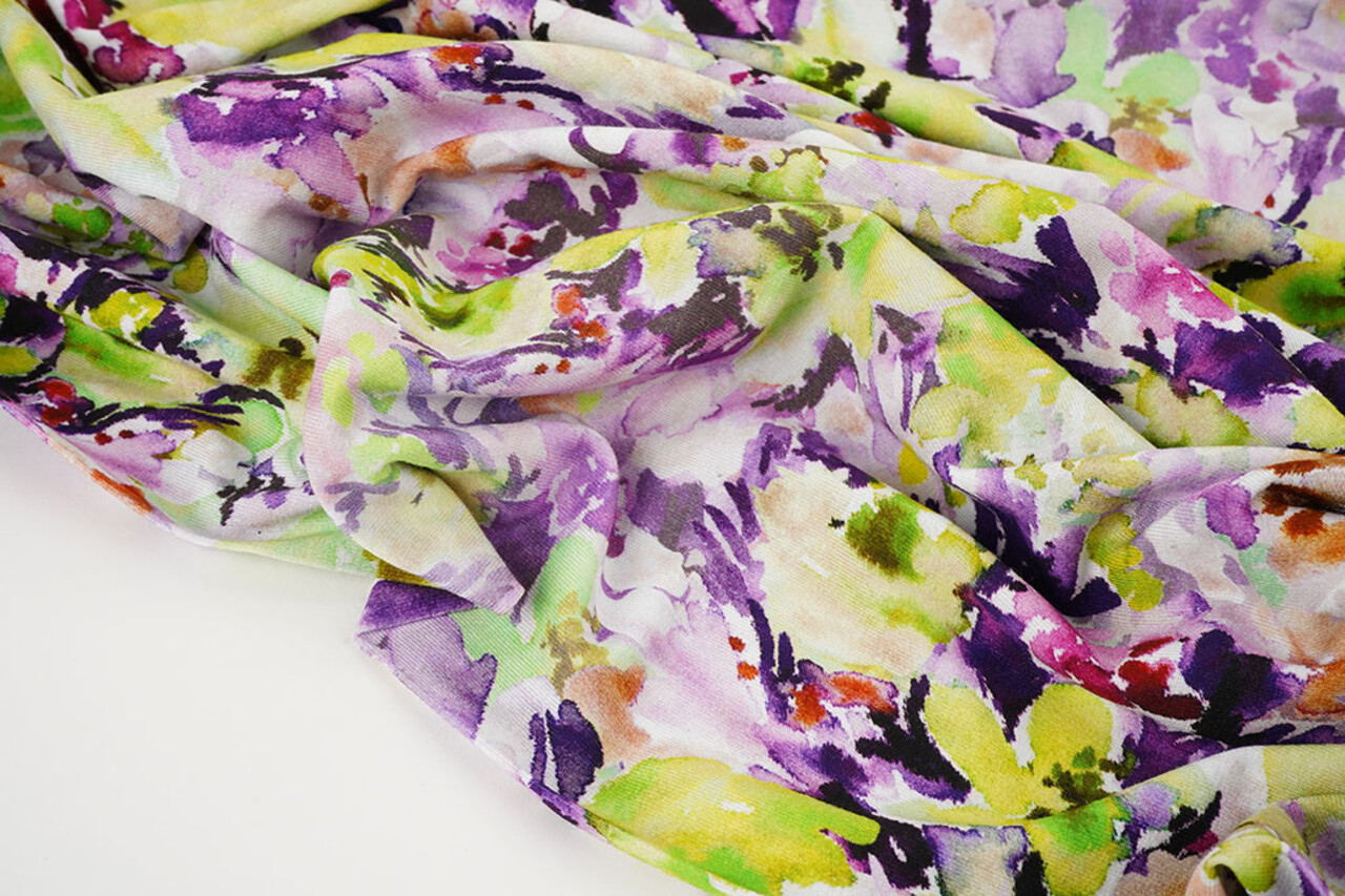 Viscose Jersey Flowers Greetje Multi-1