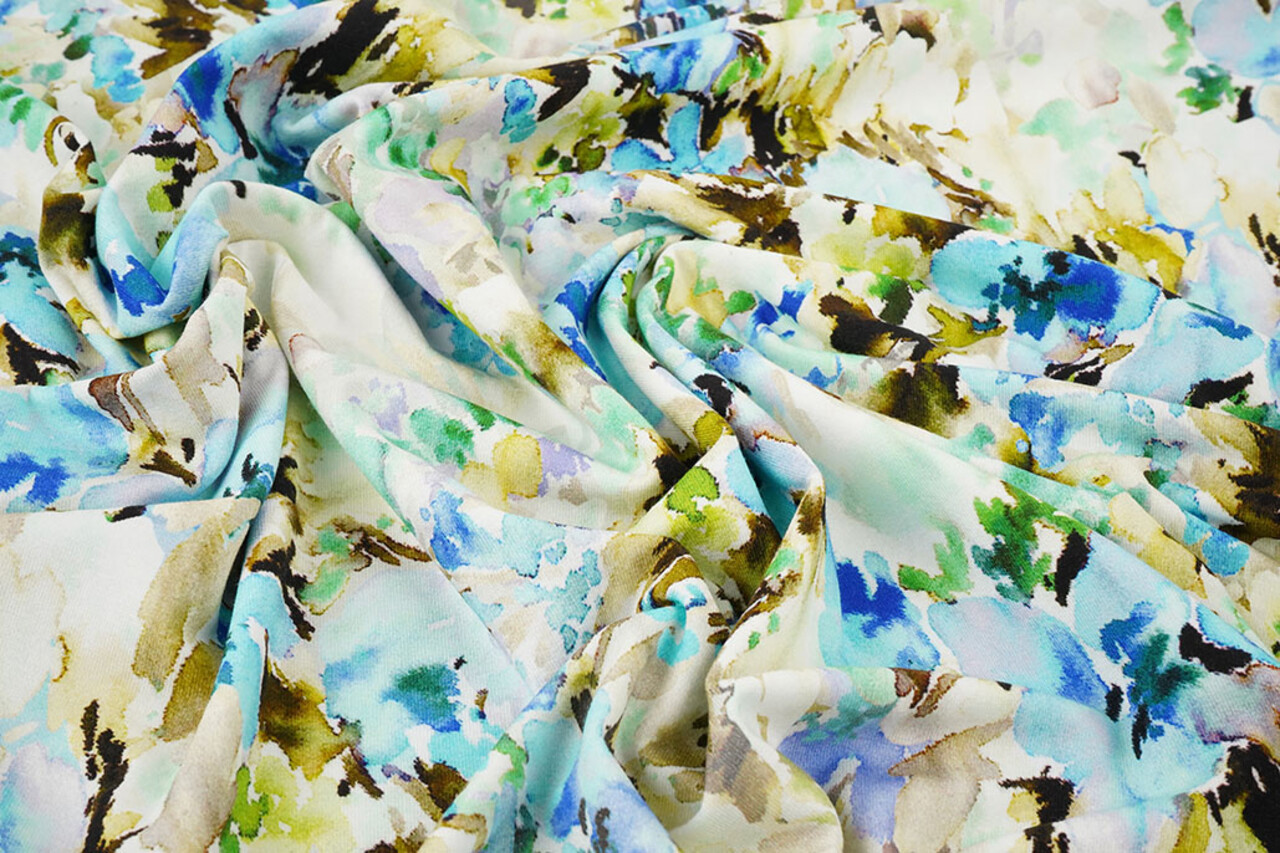 Jersey Viscose Fleurs Greetje Multicolore-2