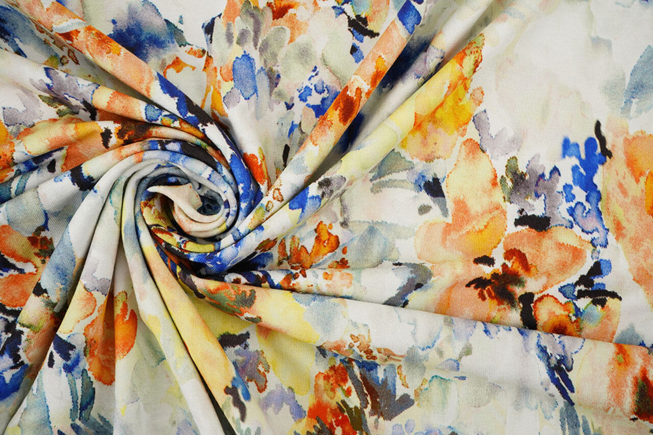 Viscose Jersey Flowers Greetje Multi-3