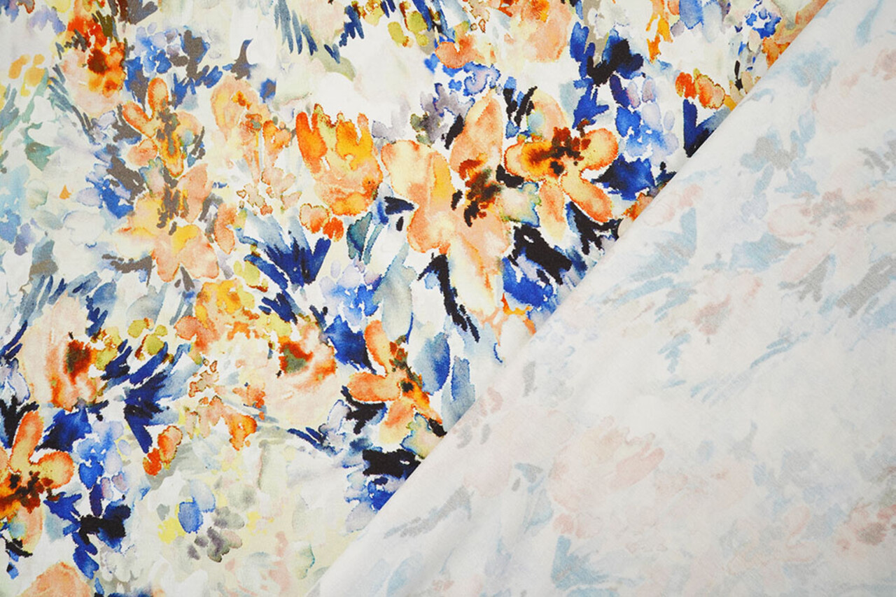 Viscose Jersey Flowers Greetje Multi-3