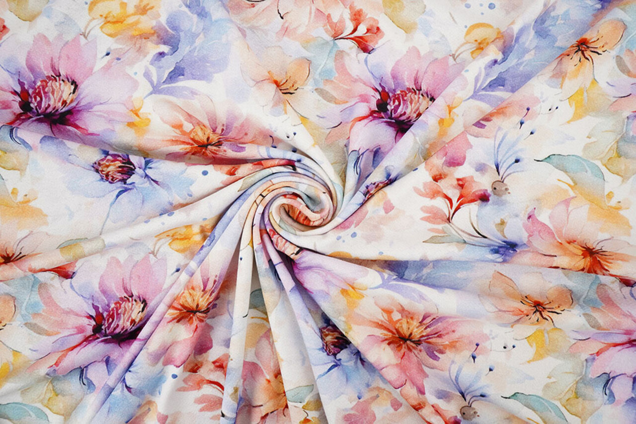 Viscose Crepe Jersey Flowers Tamara