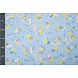 Algodón Bordado Flores Nola Azul Denim