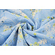 Algodón Bordado Flores Nola Azul Denim