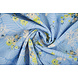 Algodón Bordado Flores Nola Azul Denim