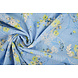 Coton Brodé Fleurs Nola Bleu Jean