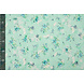 Coton Brodé Fleurs Nola Vert Menthe