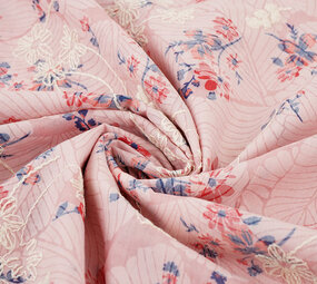 Embroidery Cotton Flowers Nola Pink