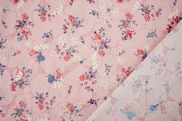 Cotone Ricamato Fiori Nola Rosa Cotone Ricamato Fiori Nola Rosa