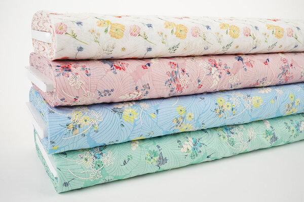 Cotone Ricamato Fiori Nola Rosa Cotone Ricamato Fiori Nola Rosa