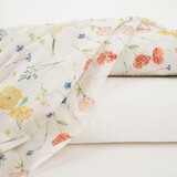 Stickerei Baumwolle Blumen Ruth Creme