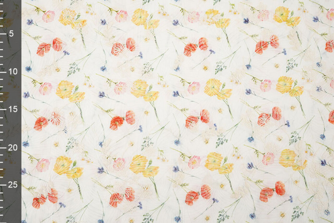 Cotone Ricamato Fiori Ruth Crema Cotone Ricamato Fiori Ruth Crema