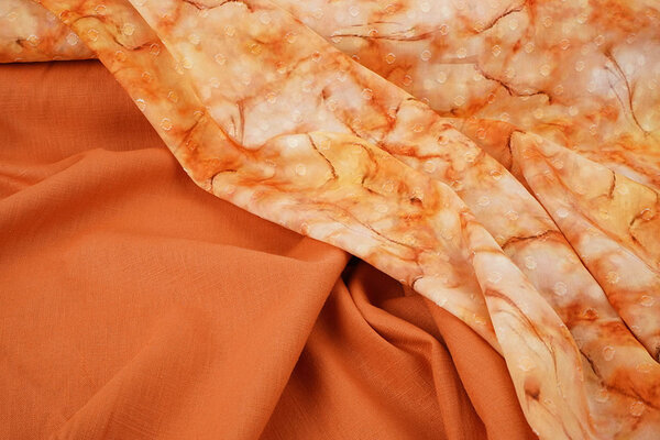 Katoenen Jacquard Voile Oranje