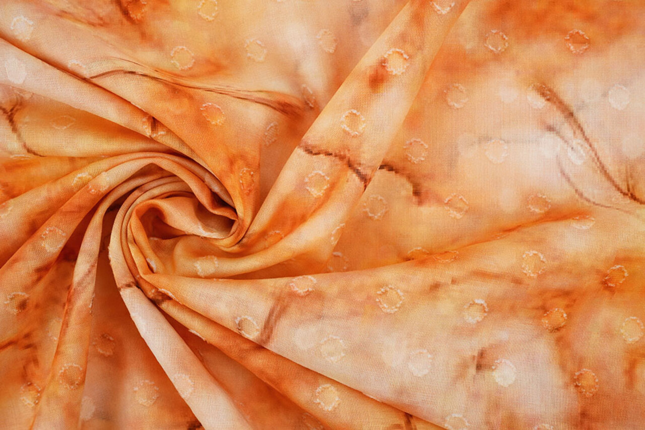 Coton Jacquard Voile Orange Coton Jacquard Voile Orange
