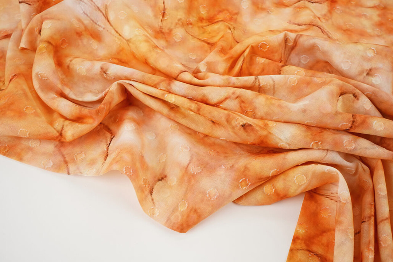 Katoenen Jacquard Voile Oranje