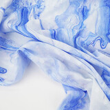 Di Cotone Jacquard Voile Blu