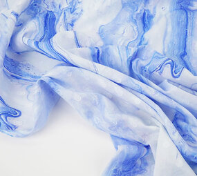 Katoenen Jacquard Voile Blauw