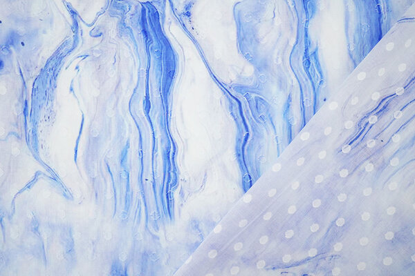 Coton Jacquard Voile Bleu
