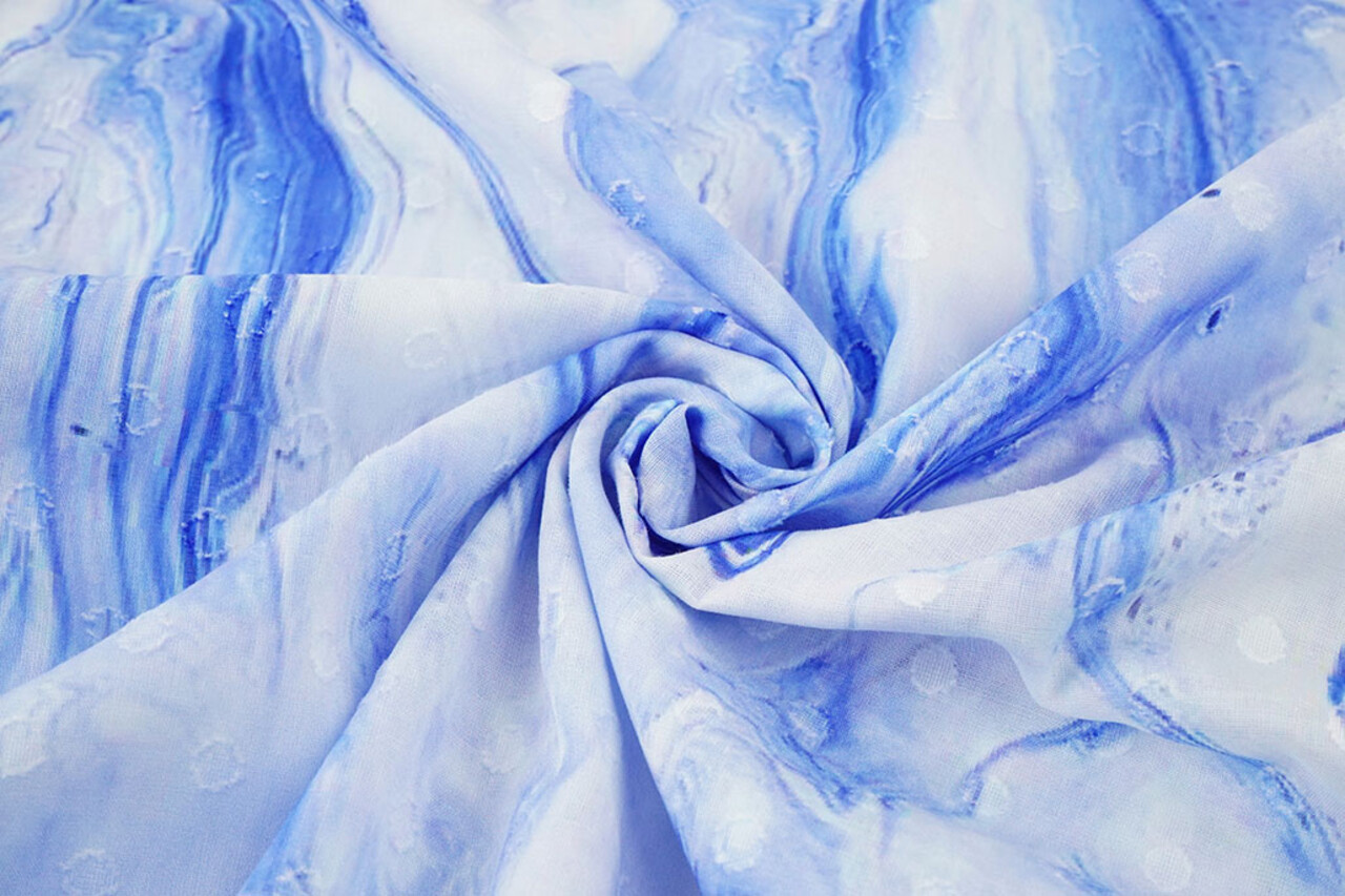 Cotton Jacquard Voile Blue