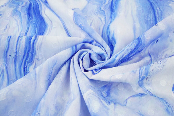 Coton Jacquard Voile Bleu