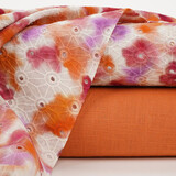 Embroidery Cotton Tie Dye Orange Pink