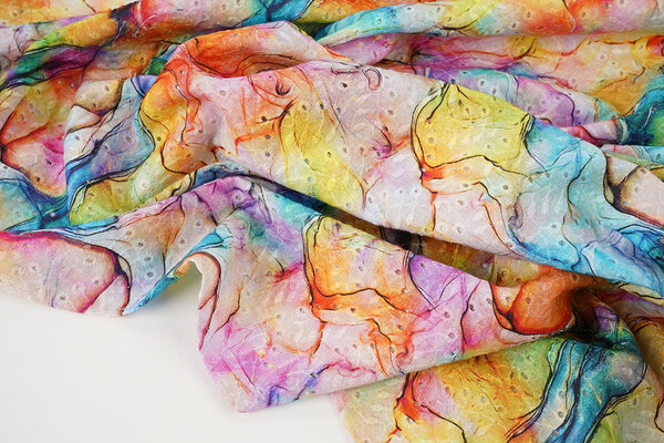 Broderie Katoen Aquarel Roze Broderie Katoen Aquarel Roze