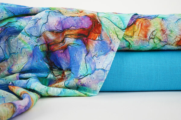 Embroidery Cotton Watercolor Blue Embroidery Cotton Watercolor Blue