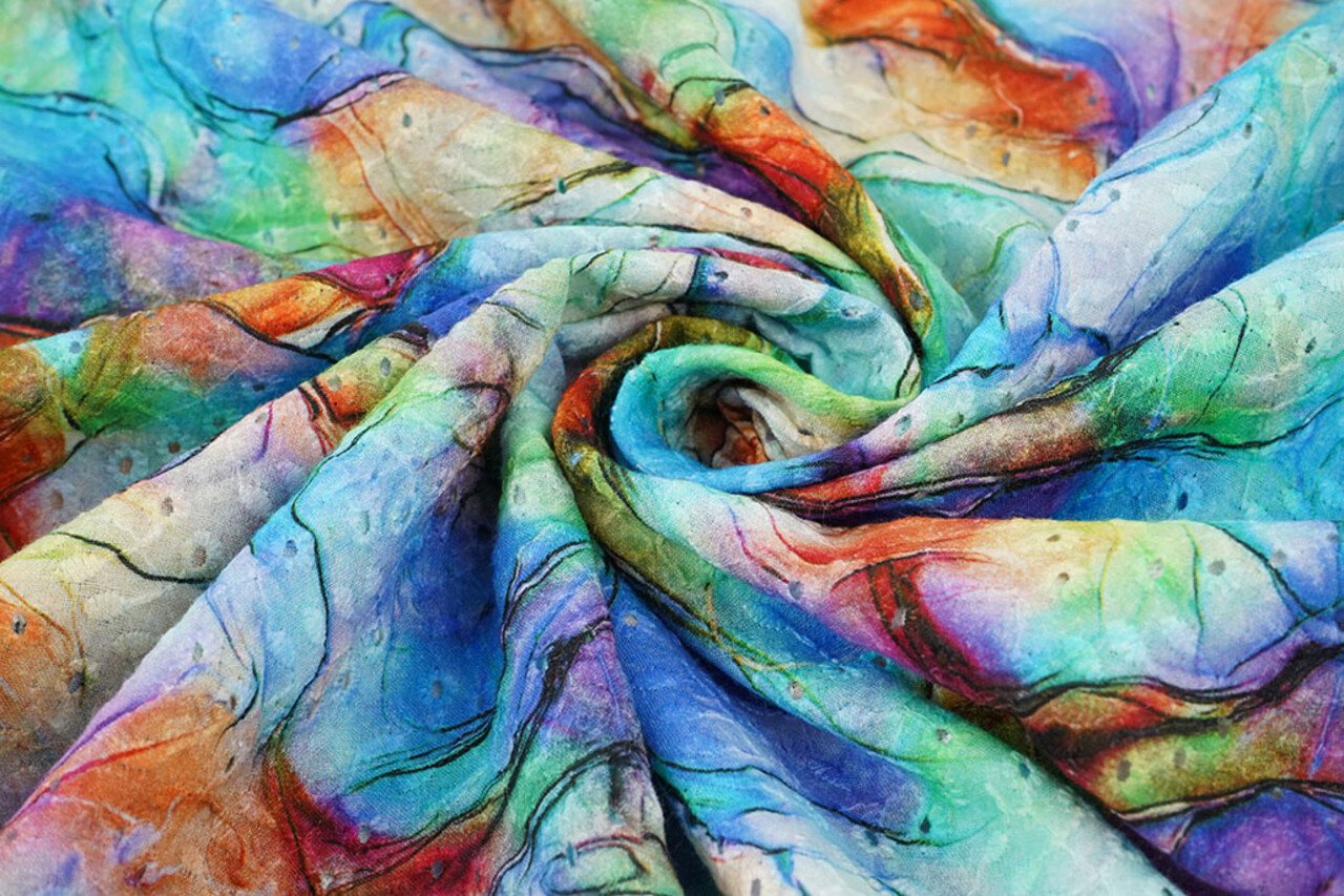 Embroidery Cotton Watercolor Blue Embroidery Cotton Watercolor Blue